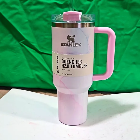 Stanley 40 oz Stainless Steel H2.0 flows tates Quencher Tumbler Watercolor Tulle - Picture 1 of 9